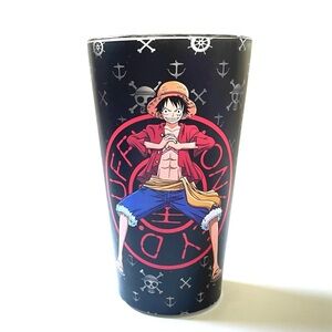 One Piece Japanese Anime Drinking Glass with Monkey D. Luffy & Straw Hat Logo